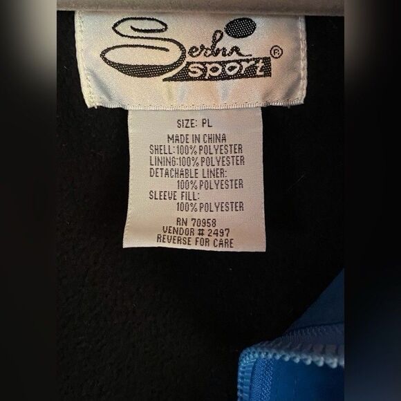 Serbin Coat Women’s Large Petite Teal Blue Lined Storm Snow Zip Vintage - Picture 6 of 6